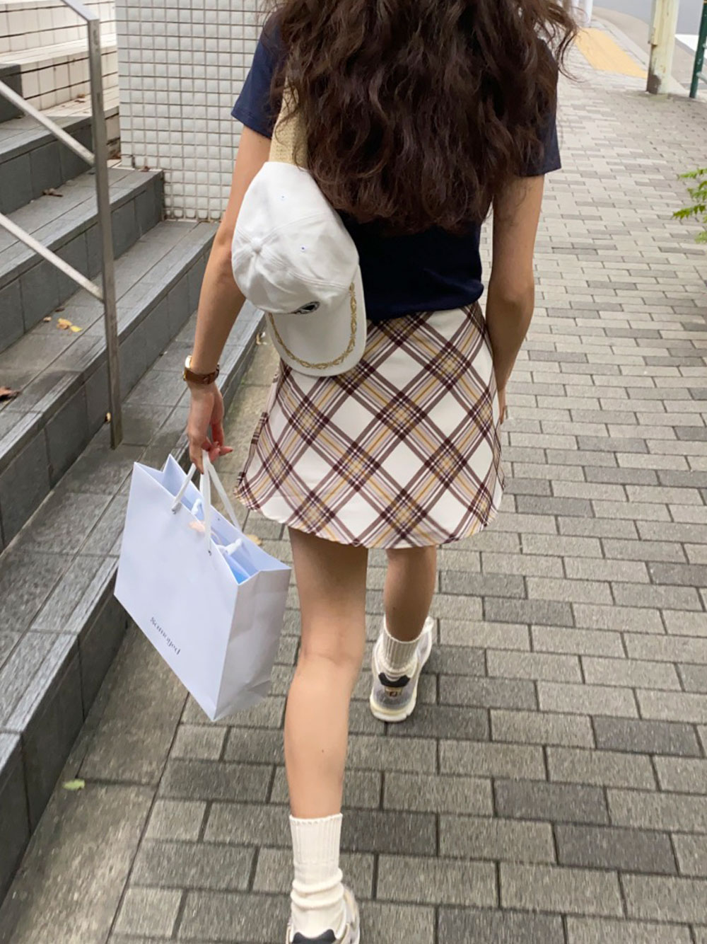 samoyed check skirt
